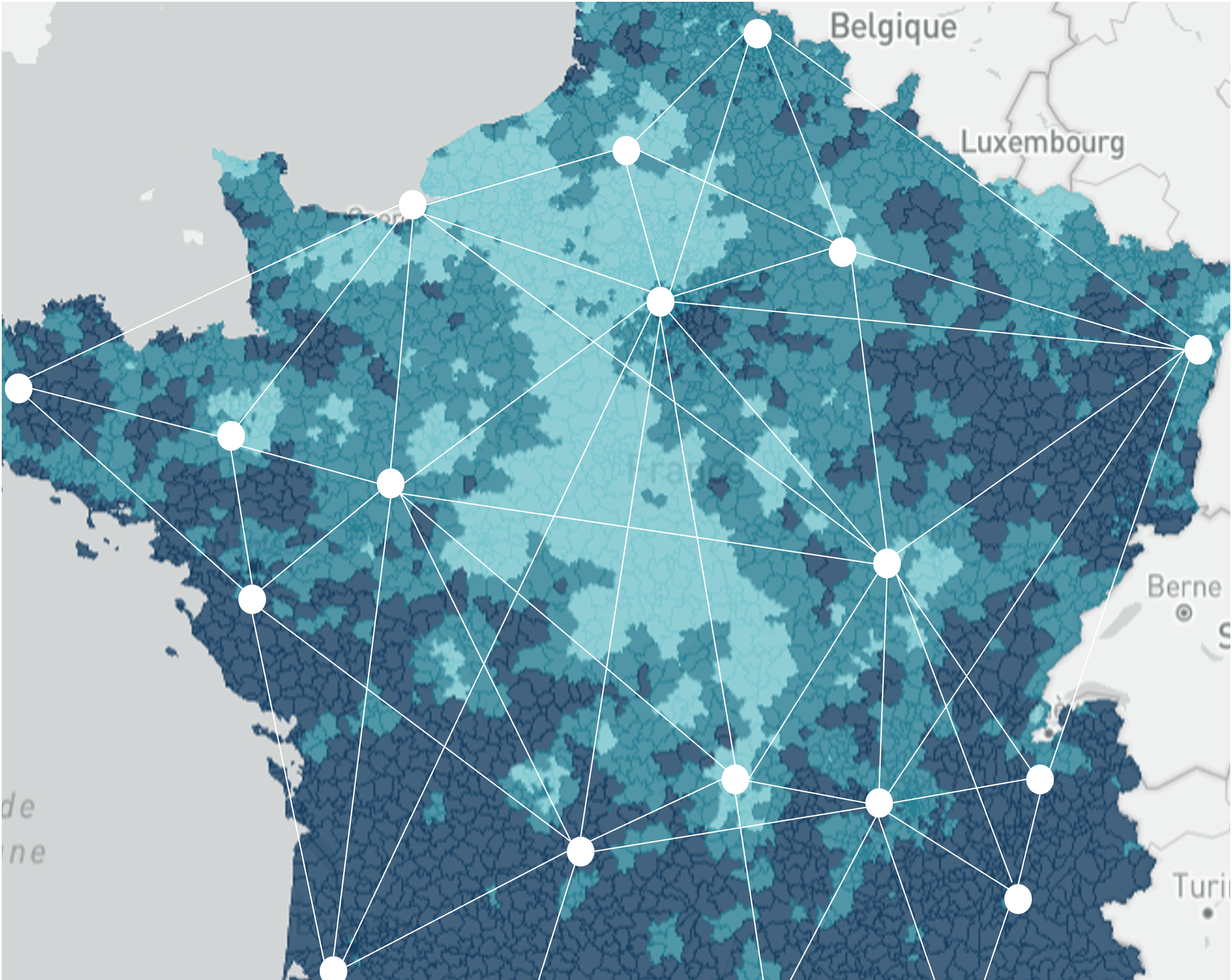 Maillage géostatistique IRIS : zoom sur la frontière France-Belgique-Luxembourg