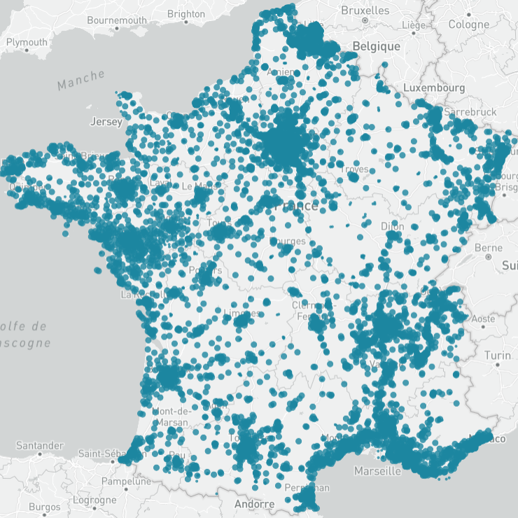 Carte de France - enquête : Français attentifs à la publicité à la radio